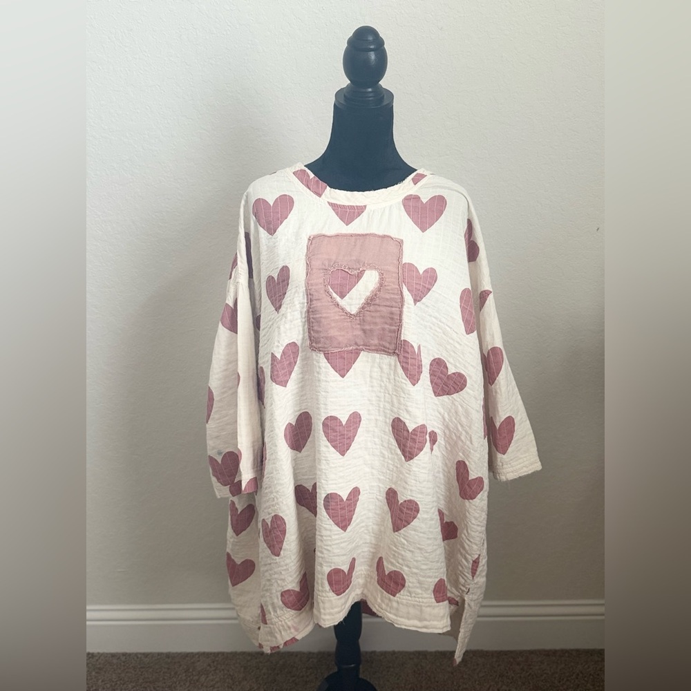 Magnolia Pearl Pink Heart Oversized Top